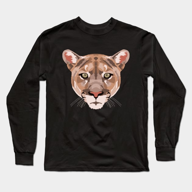 Mountain lion Long Sleeve T-Shirt by GeoCreate